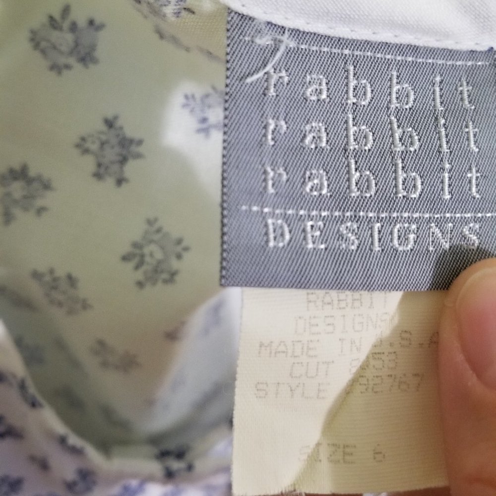 Vintage, floral Rabbit Rabbit Rabbit dress, size 6 - Picture 2 of 4